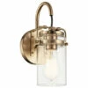 Deals 😍 Kichler Lighting Brinley 1-Light Champagne Bronze Wall Sconce With Clear Glass Shade ❤️ -Kichler Lighting Shop unnamed file 103
