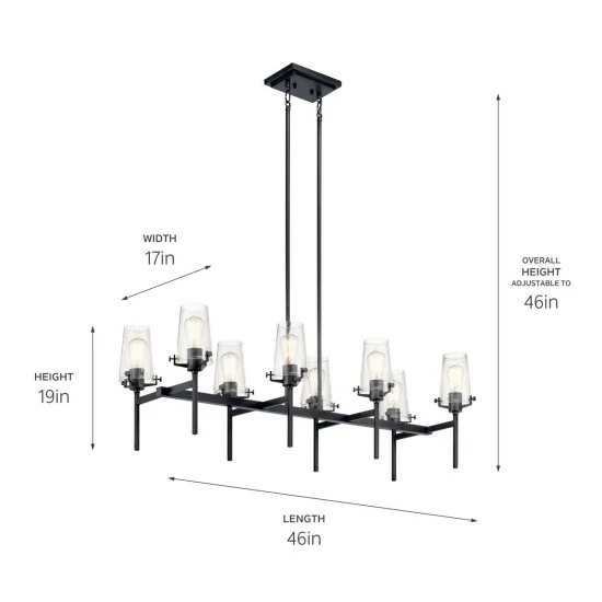 Cheapest 𧨠Kichler Lighting Alton 46 Inch 8-Light Linear Chandelier Black β 7 Cheapest 𧨠Kichler Lighting Alton 46 Inch 8-Light Linear Chandelier Black β - Image 5