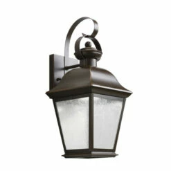 Outlet 🔔 Kichler Lighting Mount Vernon Collection 1-light Olde Bronze Outdoor LED Wall Lantern 🔔