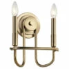 Outlet 😀 Kichler Lighting Capitol Hill 2-Light Wall Sconce Classic Bronze ✔️