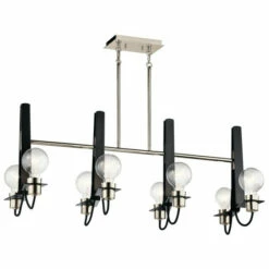 New 🔔 Kichler Lighting Arvela Collection 8-light Polished Nickel Linear Chandelier - Polished Nickel - Polished Nickel 🛒