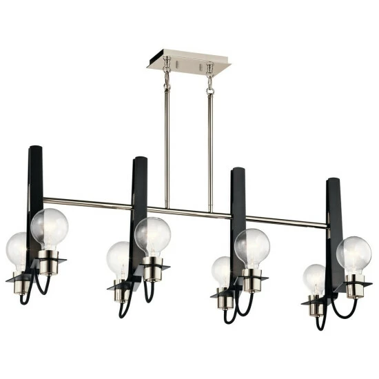 New π Kichler Lighting Arvela Collection 8-light Polished Nickel Linear Chandelier - Polished Nickel - Polished Nickel π 3 New π Kichler Lighting Arvela Collection 8-light Polished Nickel Linear Chandelier - Polished Nickel - Polished Nickel π