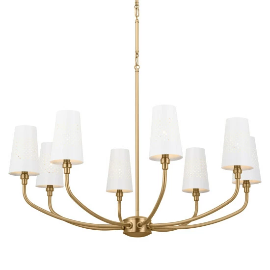 New π Kichler Lighting Adeena 36.5-in 8-Light Brushed Natural Brass Chandelier - 36.5 π 4 New π Kichler Lighting Adeena 36.5-in 8-Light Brushed Natural Brass Chandelier - 36.5 π - Image 2