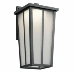 Hot Sale 😀 Kichler Lighting Amber Valley Collection 1-light Textured Black LED Outdoor Wall Sconce ✔️