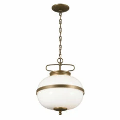 Deals 💯 Kichler Lighting Opal 12 Inch 2-Light Pendant Character Bronze With Opal Glass 🎁