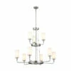 Wholesale 🎉 Kichler Lighting Vetivene 39 Inch 9-Light Chandelier Classic Pewter With Opal Glass ⭐