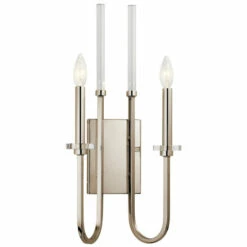 Coupon 🔔 Kichler Lighting Kadas 2-Light Wall Sconce Polished Nickel 🎁
