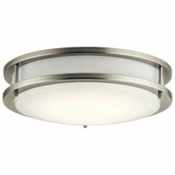 Outlet 👍 Kichler Lighting Transitional 1-light Brushed Nickel LED Flush Mount 🎁