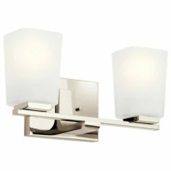 Cheapest 🎉 Kichler Lighting Roehm 2-Light Vanity Light Polished Nickel 💯