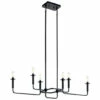 Flash Sale 😉 Kichler Lighting Kichler Alden 6-light Black Linear Chandelier 🧨