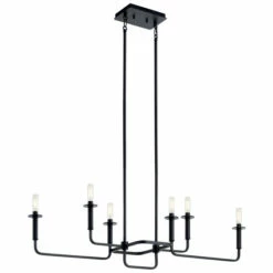 Flash Sale 😉 Kichler Lighting Kichler Alden 6-light Black Linear Chandelier 🧨