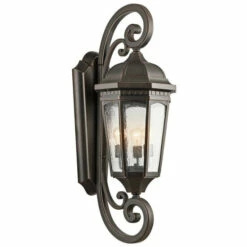 Best Pirce 🥰 Kichler Lighting Courtyard Collection 3-light Rubbed Bronze Outdoor Wall Sconce ⭐