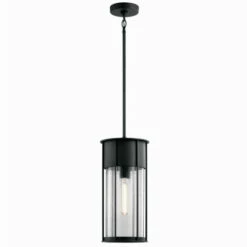 Deals 😀 Kichler Lighting Kichler Camillo 18 Inch 1 Light Hanging Pendant With Clear Seeded Glass In Black ❤️