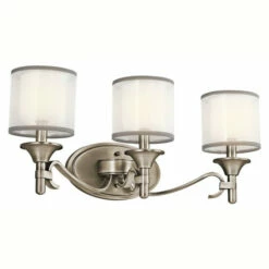 New 🔔 Kichler Lighting Tully Collection 3-light Antique Pewter Bath/Vanity Light 💯