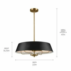 Brand new ✔️ Kichler Lighting Luella 22 In. 4-Light Black Convertible Pendant Light/Semi Flush - 22 In 😀 -Kichler Lighting Shop unnamed file 1858