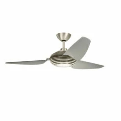 Best Sale 🥰 Kichler Lighting Voya Collection 60-inch Brushed Stainless Steel LED Ceiling Fan 💯