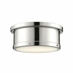 Best deal ❤️ Kichler Lighting Serca 14.25 In. 2-Light Polished Nickel Flush Mount Light 🔔