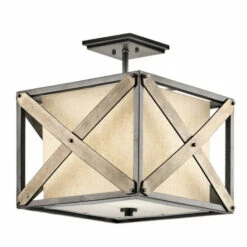 Budget 🌟 Kichler Lighting Cahoon Collection 1-light Anvil Iron Pendant/Semi-Flush Mount 👏 -Kichler Lighting Shop unnamed file 1955