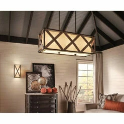 Budget 🌟 Kichler Lighting Cahoon Collection 1-light Anvil Iron Pendant/Semi-Flush Mount 👏 -Kichler Lighting Shop unnamed file 1956