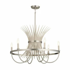 Top 10 🤩 Kichler Lighting Baile 29 Inch 6-Light Chandelier Greige And Brushed Nickel 🎁