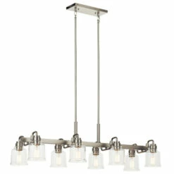 Promo 🧨 Kichler Lighting Aivian 42 In. 8-Light Brushed Nickel Linear Chandelier With Clear Glass ✨