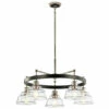 New 💯 Kichler Lighting Kichler Eastmont 5 Light Chandelier With Clear Glass In Polished Nickel And Walnut Wood ✨ -Kichler Lighting Shop unnamed file 2092