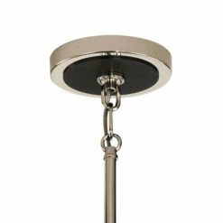 New 💯 Kichler Lighting Kichler Eastmont 5 Light Chandelier With Clear Glass In Polished Nickel And Walnut Wood ✨ -Kichler Lighting Shop unnamed file 2094