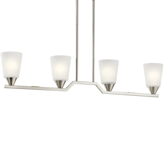 Wholesale π€© Kichler Lighting Skagos 4-Light Linear Chandelier Brushed Nickel π 4 Wholesale π€© Kichler Lighting Skagos 4-Light Linear Chandelier Brushed Nickel π - Image 2