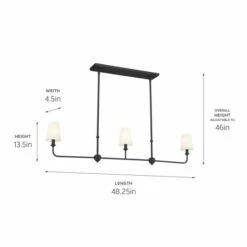 Budget 😀 Kichler Lighting Pallas 3-Light Black Linear Chandelier - 48.25 In ✔️ -Kichler Lighting Shop unnamed file 2251