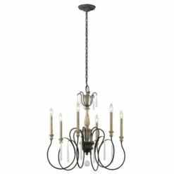 Wholesale 🎁 Kichler Lighting Kimblewick Collection 6-light Weathered Zinc Chandelier 🔥