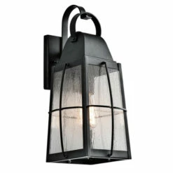 Coupon ❤️ Kichler Lighting Tolerand Collection 1-light Textured Black Outdoor Wall Lantern 👍