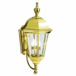Buy 🔔 Kichler Lighting Grove Mill Collection 3-light Polished Brass Outdoor Wall Lantern 🤩