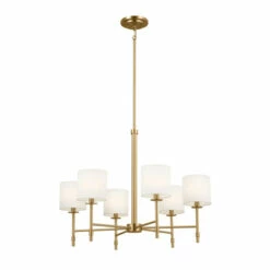 Outlet 🤩 Kichler Lighting Ali 6-Light Brushed Natural Brass Chandelier 🤩