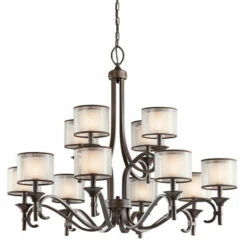 Wholesale 🎁 Kichler Lighting Lacey Collection 12-light Mission Bronze Chandelier 👏