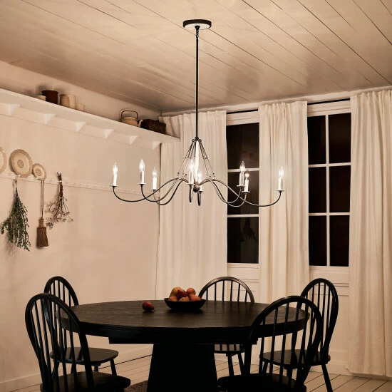 Budget π Kichler Lighting Freesia 44 Inch 8-Light Oval Chandelier Anvil Iron With White Accents π₯ 8 Budget π Kichler Lighting Freesia 44 Inch 8-Light Oval Chandelier Anvil Iron With White Accents π₯ - Image 6