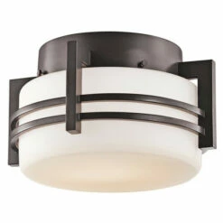 Best deal 💯 Kichler Lighting Pacific Edge Collection 1-light Architectural Bronze Outdoor Flush Mount 😍