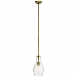 Wholesale 👏 Kichler Lighting Everly 1-Light Mini Pendant Natural Brass 🥰