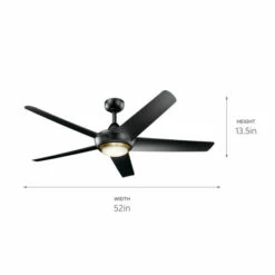 Promo 👏 Kichler Lighting Kichler Kapono 52 Inch LED Ceiling Fan In Satin Black 🎁 -Kichler Lighting Shop unnamed file 2769