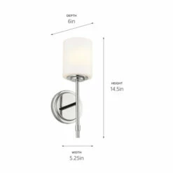 Budget 🛒 Kichler Lighting Ali 1-Light Polished Nickel Wall Sconce With Glass Shade - 14.5 In 🤩 -Kichler Lighting Shop unnamed file 2780
