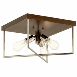 Budget π Kichler Lighting Tanis 3-Light Flush Mount Auburn Stained Finish π₯