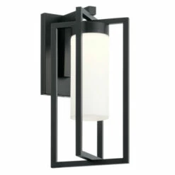 Top 10 🧨 Kichler Lighting Kichler Drega 14 Inch 1 LED Wall Light With Satin Etched Glass In Black 🔥