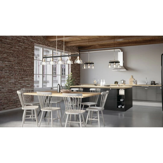 New βοΈ Kichler Lighting Kichler Eastmont 5 Light Linear Chandelier With Clear Glass In Polished Nickel And Walnut Wood π 7 New βοΈ Kichler Lighting Kichler Eastmont 5 Light Linear Chandelier With Clear Glass In Polished Nickel And Walnut Wood π - Image 5