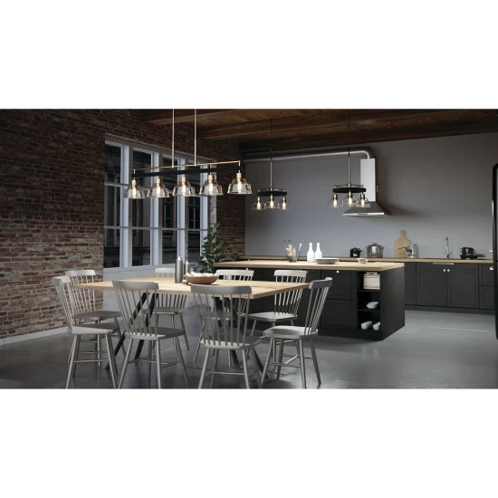 New βοΈ Kichler Lighting Kichler Eastmont 5 Light Linear Chandelier With Clear Glass In Polished Nickel And Walnut Wood π 8 New βοΈ Kichler Lighting Kichler Eastmont 5 Light Linear Chandelier With Clear Glass In Polished Nickel And Walnut Wood π - Image 6