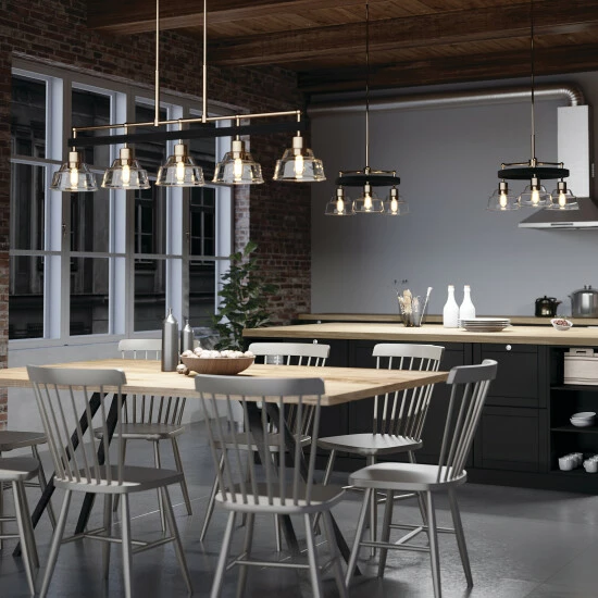 New βοΈ Kichler Lighting Kichler Eastmont 5 Light Linear Chandelier With Clear Glass In Polished Nickel And Walnut Wood π 10 New βοΈ Kichler Lighting Kichler Eastmont 5 Light Linear Chandelier With Clear Glass In Polished Nickel And Walnut Wood π - Image 8