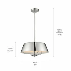 Coupon ✨ Kichler Lighting Luella 16 In. 3-Light Polished Nickel Convertible Pendant Light/Semi Flush - 16 In 🎁 -Kichler Lighting Shop unnamed file 2891