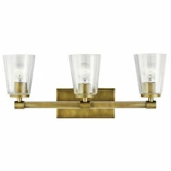 Budget 🥰 Kichler Lighting Audrea Collection 3-light Natural Brass Bath/Vanity Light 😀