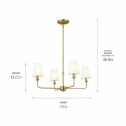 Brand new 👏 Kichler Lighting Pallas 4-Light Brushed Natural Brass Chandelier - 25 In ✨ -Kichler Lighting Shop unnamed file 2938