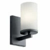 Wholesale 🔔 Kichler Lighting Crosby 1-Light Wall Sconce Black 😀