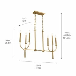 Promo 👏 Kichler Lighting Florence 6 Light Brushed Natural Brass Linear Chandelier - 40 👏 -Kichler Lighting Shop unnamed file 2983