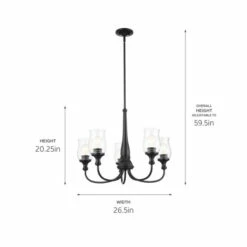 Flash Sale 🔥 Kichler Lighting Melis 26 Inch 5-Light Chandelier Black With Clear Glass 😍 -Kichler Lighting Shop unnamed file 3006